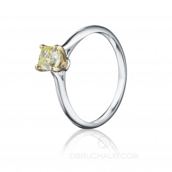 Помолвочное кольцо для невесты с желтым бриллиантом YELLOW SUNRISE фото