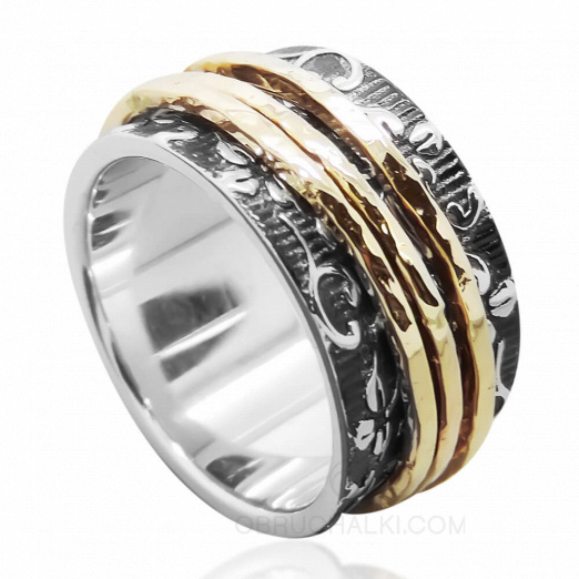 Винтажное кольцо с вращающимися кольцами на заказ фото