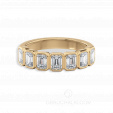 Женское обручальное кольцо-дорожка с прямоугольными бриллиантами огранки багет на заказ фото