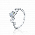Женское помолвочное кольцо из белого золота с бриллиантом BRANCH OF LOVE на заказ фото