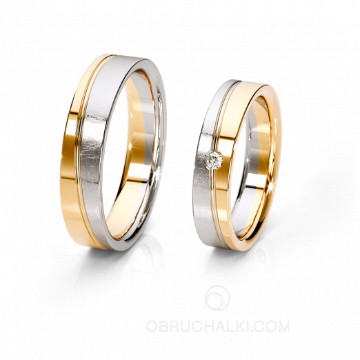 Обручальные кольца из комбинированного золота SHE&HE на заказ фото 3
