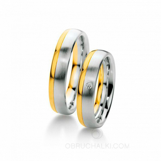 Красивые обручальные кольца с бриллиантом на заказ фото