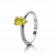 Помолвочное кольцо с желтым бриллиантом огранки груша FIANCÉE’S GLADNESS на заказ фото
