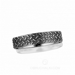 Мужское обручальное кольцо парное TECH в стиле "сталь" фото
