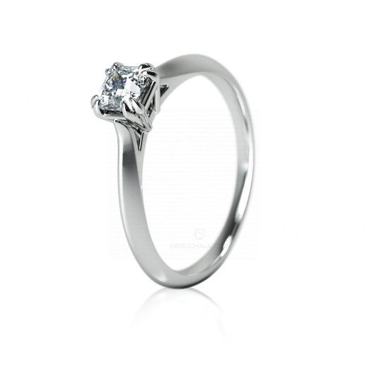 Помолвочное кольцо с квадратным бриллиантом Принцесса SMART DIAMOND PRINCESS на заказ фото