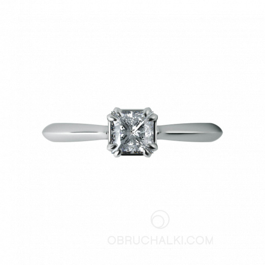 Помолвочное кольцо с квадратным бриллиантом Принцесса SMART DIAMOND PRINCESS на заказ фото 2