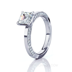 эксклюзивное украшение помолвочное кольцо с бриллиантом 1 карат огранки Ашер ESMERALDA фото