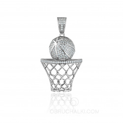 эксклюзивное украшение кулон в подарок серебряный на заказ BASKETBALL  фото