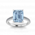 Женское кольцо с голубым топазом и россыпью бриллиантов WHIRLPOOL  на заказ фото 2