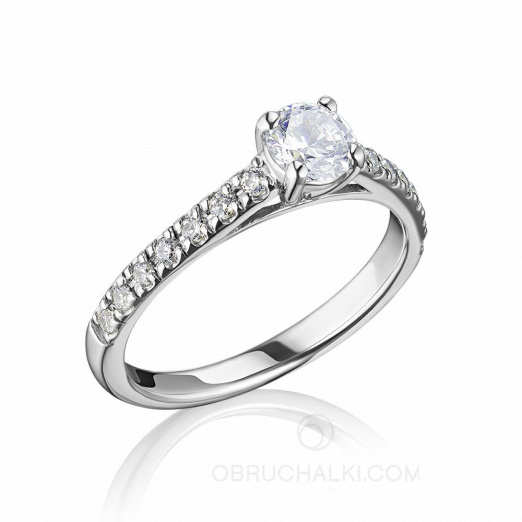 Помолвочное кольцо из белого золота с бриллиантами TIMELESS CLASSIC на заказ фото 2