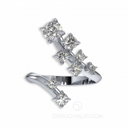Женское разъемное кольцо с бриллиантами на заказ фото