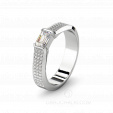 Помолвочное кольцо с бриллиантом огранки эмеральд EMERALD MAJESTY на заказ фото