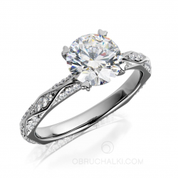эксклюзивное украшение помолвочное кольцо с бриллиантом 1 карат DIAMOND FACET фото