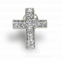 Мужская серьга крест с бриллиантами фото