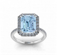 Женское кольцо с крупным голубым аквамарином и бриллиантами WHIRLPOOL LIGHT  на заказ фото 3
