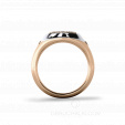 Мужское кольцо печатка из белого и розового золота  на заказ фото 3