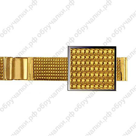 Плоский плетёный браслет для часов из золота на заказ фото