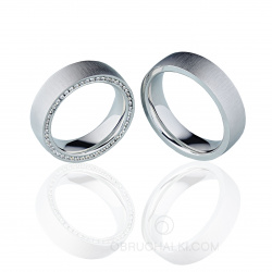 Широкие матовые обручальные кольца SHIMMER фото