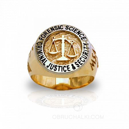 Золотое кольцо выпускника к окончанию ВУЗа с логотипом института на заказ фото