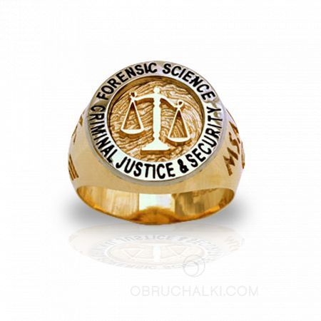 Золотое кольцо выпускника к окончанию ВУЗа с логотипом института на заказ фото