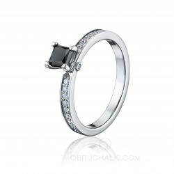 Помолвочное кольцо с черным бриллиантом MYSTERY BLACK DIAMOND фото
