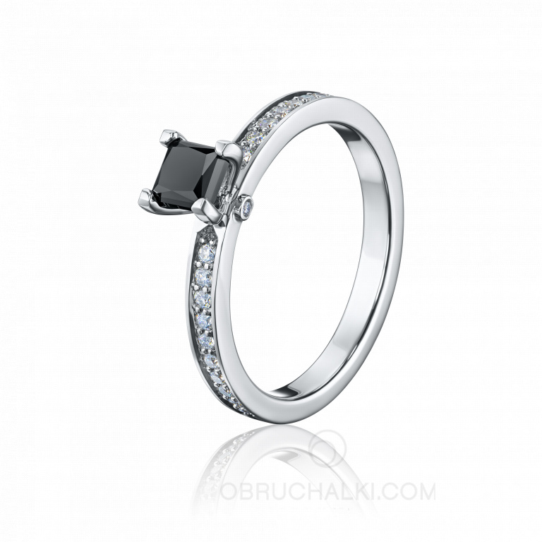 Помолвочное кольцо с черным бриллиантом MYSTERY BLACK AND WHITE DIAMOND