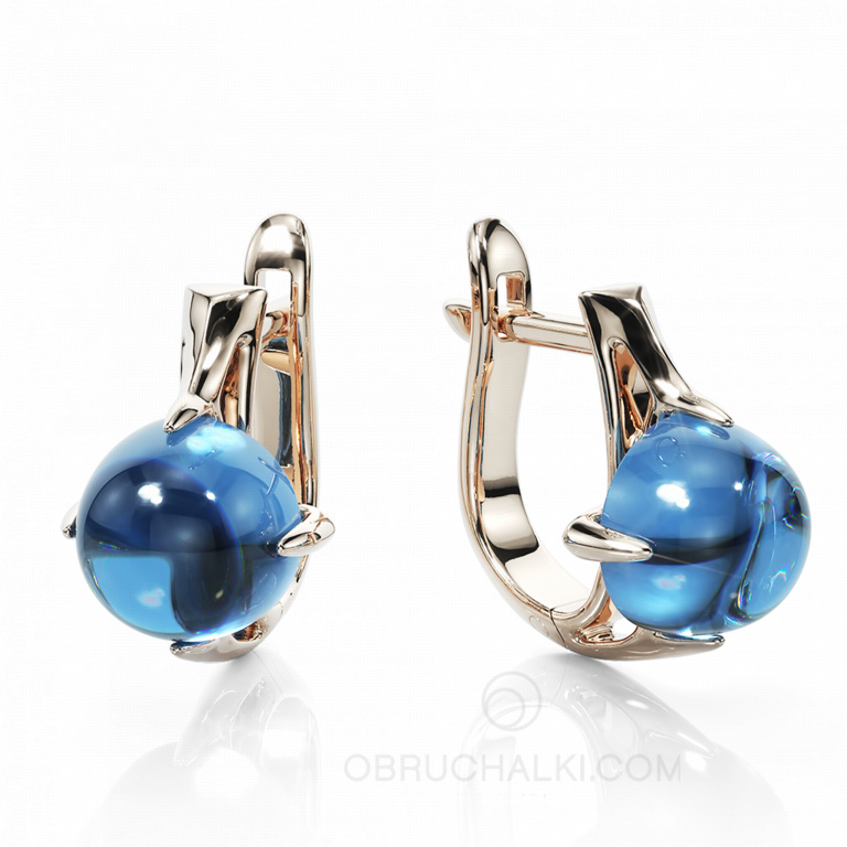 Золотые серьги с топазами LONDON TOPAZ EARRINGS
