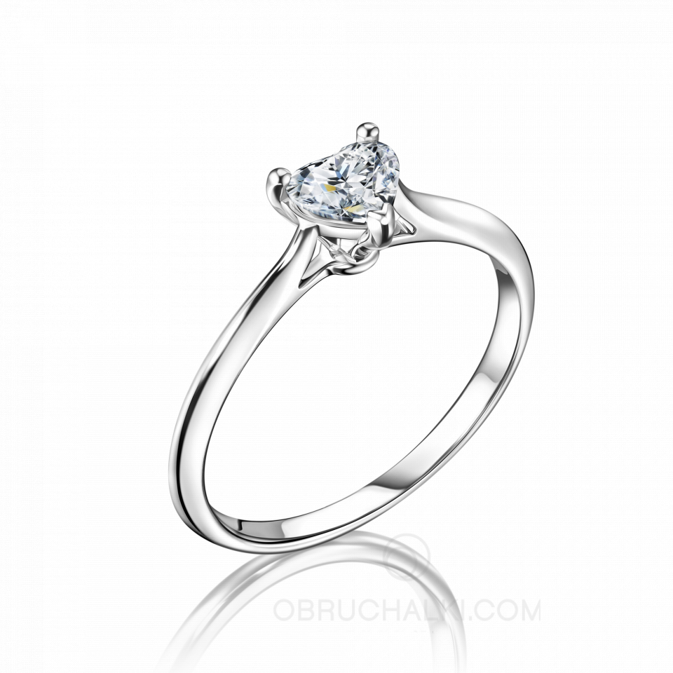 Помолвочное кольцо с бриллиантом в форме сердца PROMISE HEART