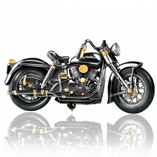 Серебряная модель мотоцикла Harley Davidson на заказ фото 5