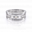 Обручальное кольцо из белого золота c с бриллиантами огранки багет COMBO BAGUETTE SHINY CIRCLE на заказ фото 2