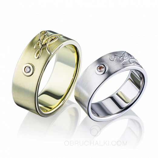 Парные обручальные кольца с росписью AUTOGRAPH на заказ фото 3