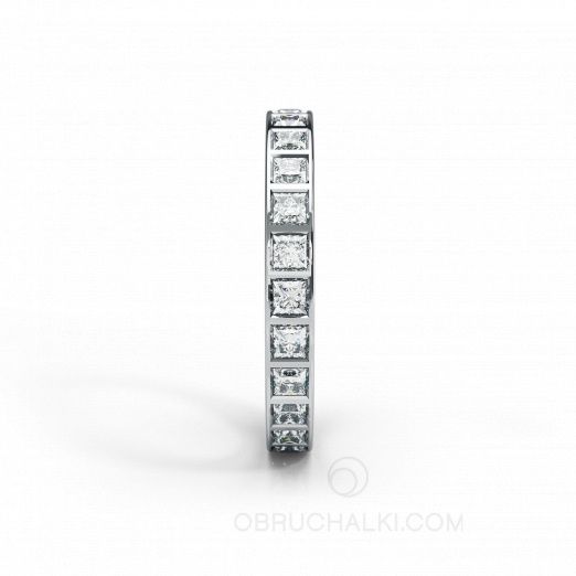 Женское обручальное кольцо с квадратными бриллиантами  на заказ фото 4
