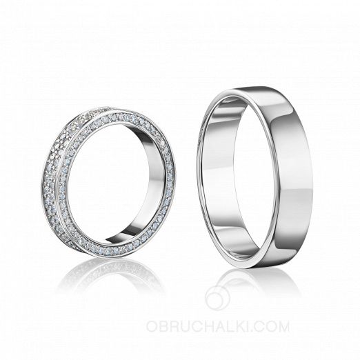 Обручальные кольца c бриллиантами LOVE STORY на заказ фото 2
