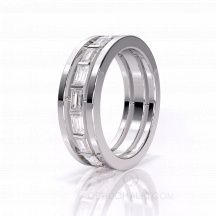 Обручальное кольцо из белого золота c с бриллиантами огранки багет COMBO BAGUETTE SHINY CIRCLE фото