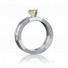 Кольцо-трансформер 2 в 1 из белого золота с жёлтым бриллиантом в форме сердца MYSTERY DUAL SUN HEART