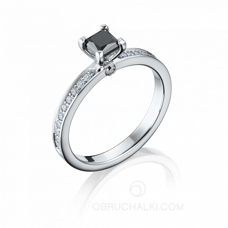 Помолвочное кольцо с черным бриллиантом MYSTERY BLACK AND WHITE DIAMOND