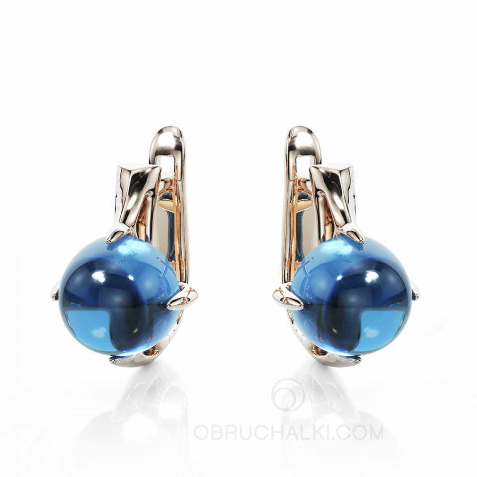 Золотые серьги с топазами LONDON TOPAZ EARRINGS
