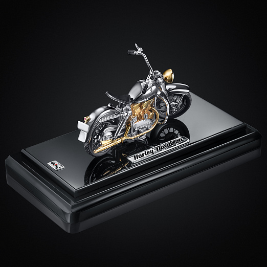 Модель мотоцикла HARLEY DAVIDSON серебряная на заказ фото 3