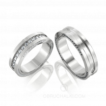 Обручальные кольца с белыми и черными бриллиантами MYSTERY WEDDING RINGS фото