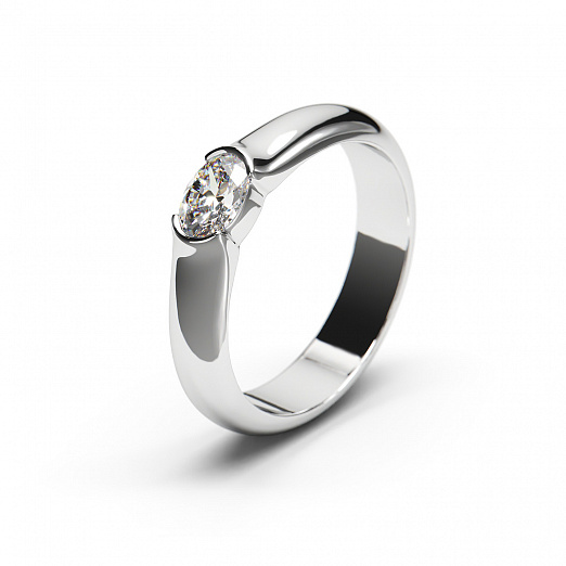 Помолвочное кольцо с овальным бриллиантом ELEGANT BRIDE на заказ фото