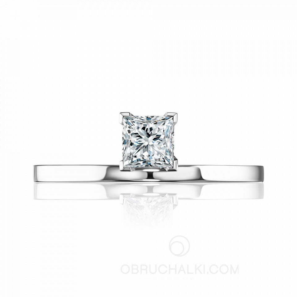 Необычное помолвочное кольцо с бриллиантом огранки принцесса FAIRY DANCE