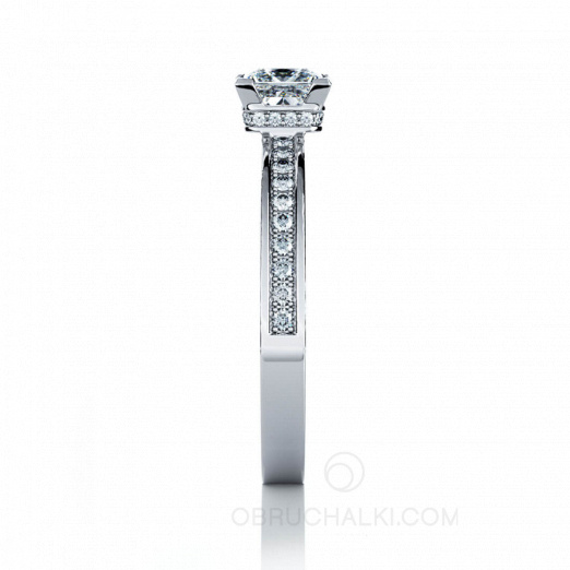 Помолвочное кольцо из белого золота с бриллиантами EIFEL RING на заказ фото 4