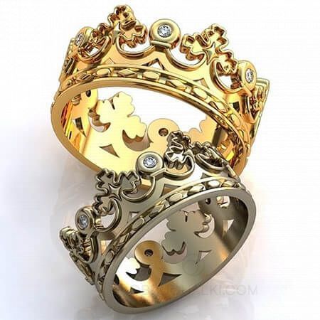 Красивые венчальные кольца Короны  на заказ фото 4