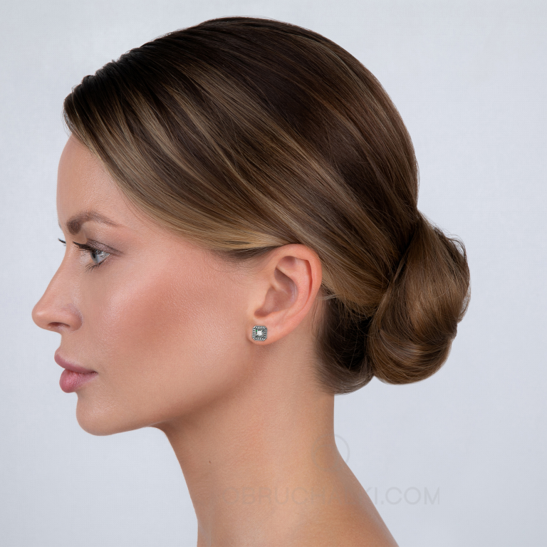 Пусеты-трансформеры восьмигранные с бриллиантами MYSTERY EARRINGS