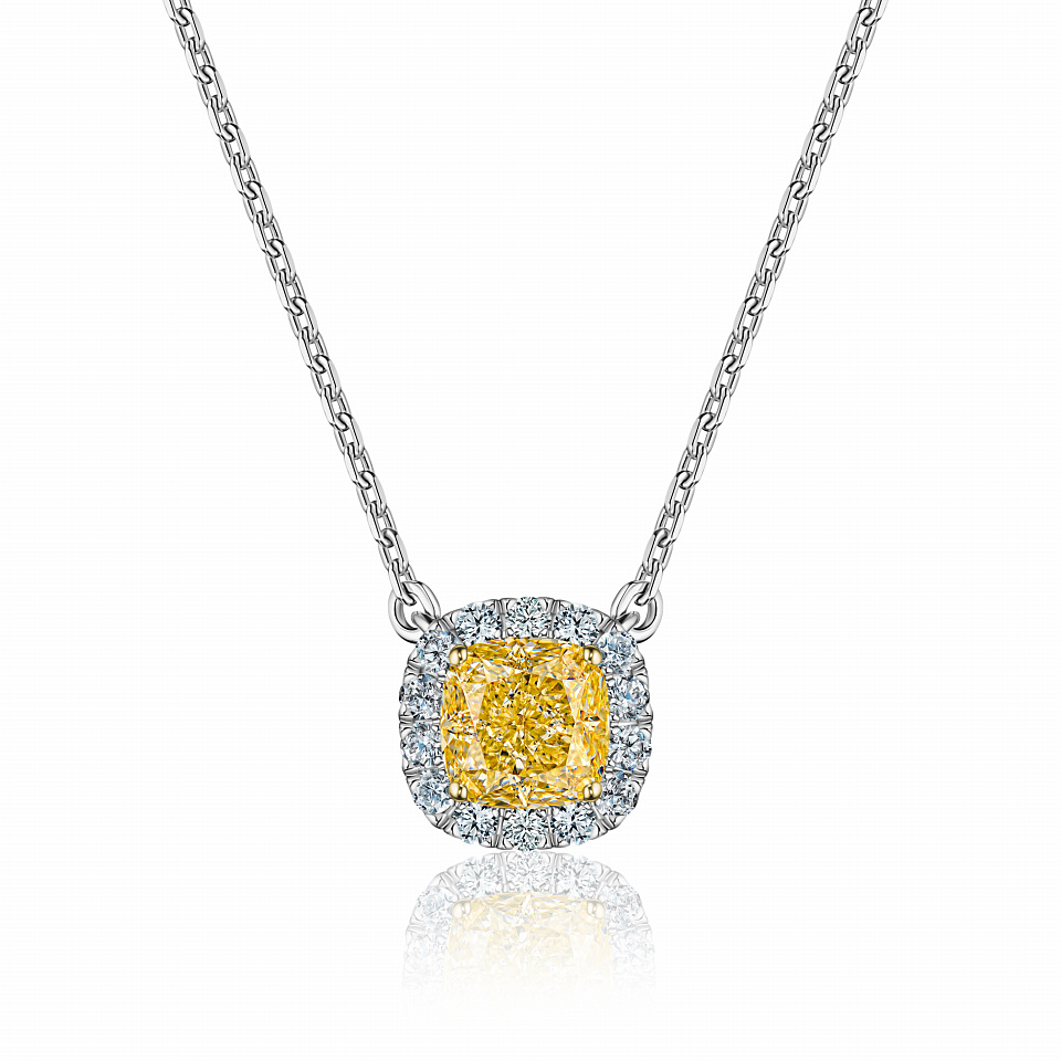 Элегантная подвеска-кулон с желтым бриллиантом SOFT EMBRACE YELLOW