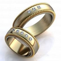 Обручальные кольца с бриллиантами и элементами филиграни фото