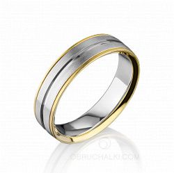 Мужское обручальное кольцо из комбинированного золота DELIGHT фото