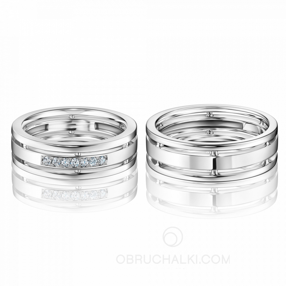 Парные полированные обручальные кольца COMBO GLOSS