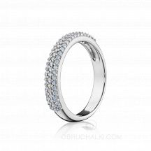 Женское обручальное кольцо с россыпью бриллиантов STARRY SKY фото