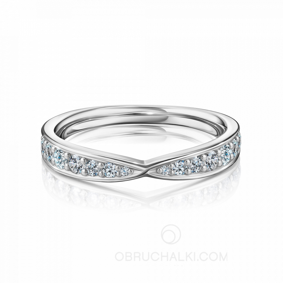 Женское обручальное кольцо с россыпью бриллиантов WHITE BRIDAL